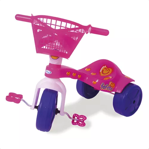 Triciclo Infantil Fofete Com Cestinha Com Pedal Xalingo